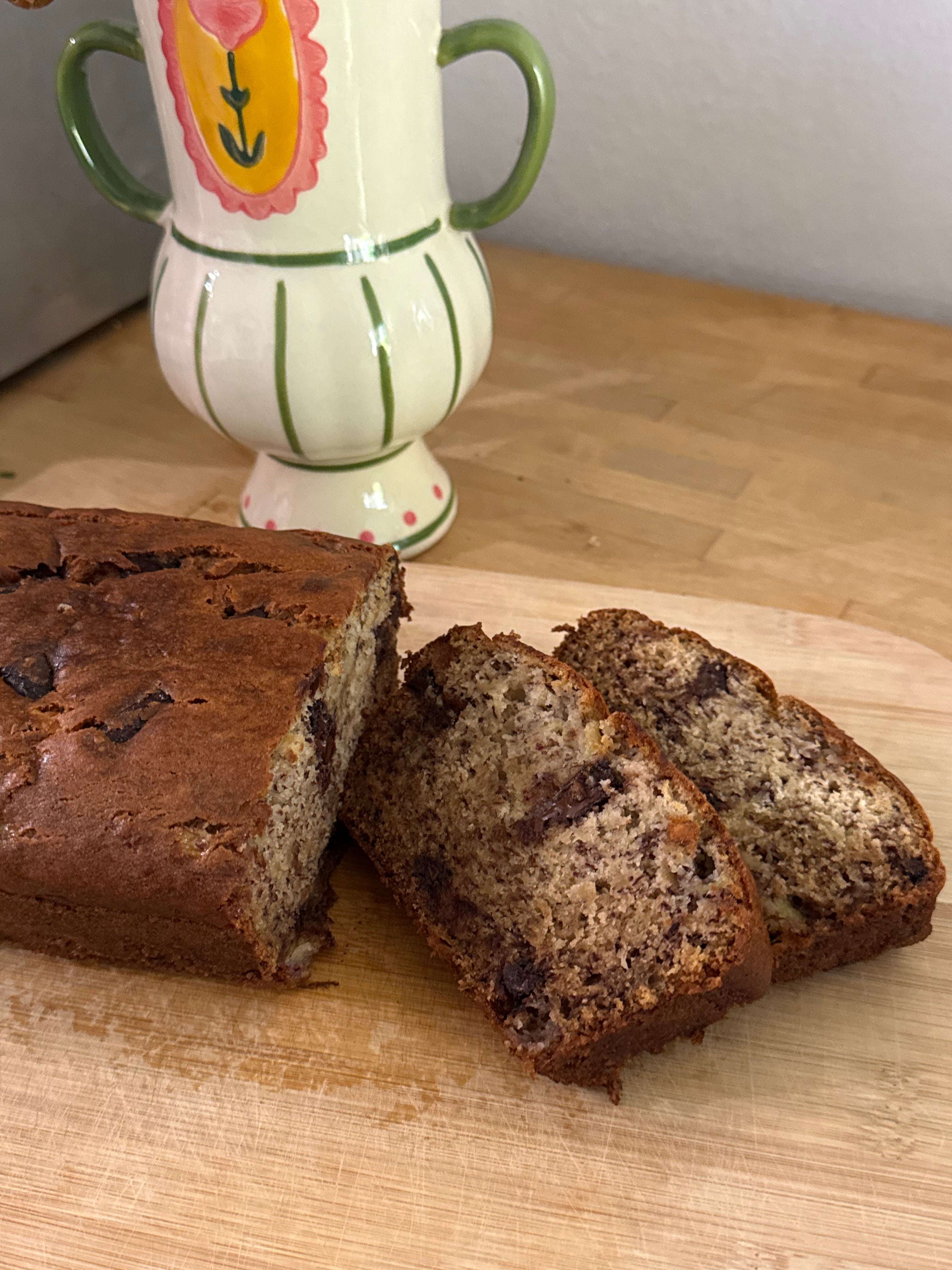Chocolate Chip Banana Bread - Slice